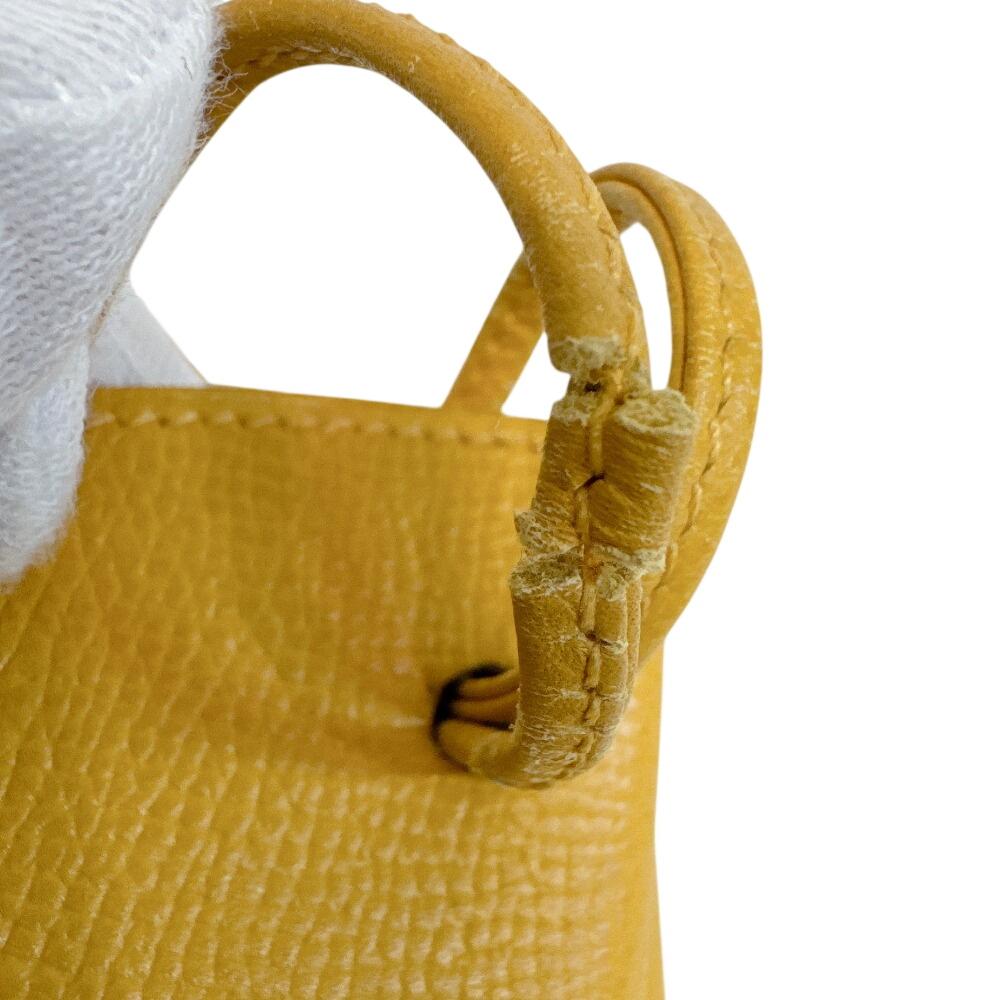 Hermes Purse Leather Vespa Pouch Yellow Leather Used