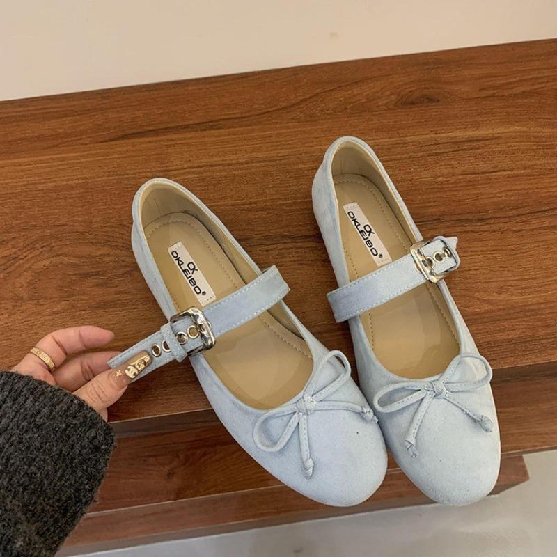 Fashion 2025 New High Quality Women Soft Round Toe Casual Female Shallow Mouth Decorateion Flats Mary Janes Heels New Retro Shoes