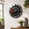Holz Mechanisches Thema Uhr 2D Flachdruck Runde Wanduhr Dekorative Wanduhr Haus Wanddekor