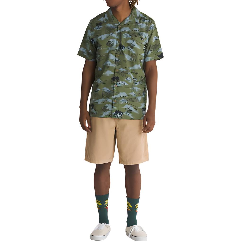 Vans Davista Buttondown Shirt Men's Olive Green VN000G7GAMB