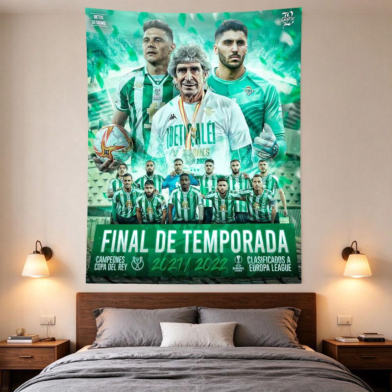 Real Betis Balompie 2021 22 Season Poster Green White Stripes Team Art