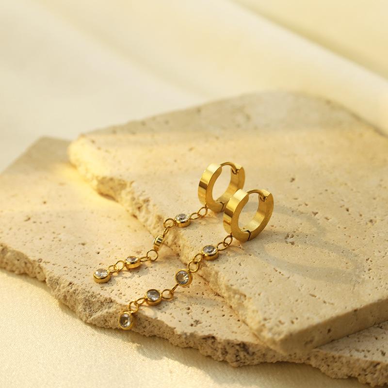 Quelle Sanlian Zirkon Kette Anhänger Ohrringe Einfacher Stil Ohrringe Ohrringe Elegante Ohrringe Damen