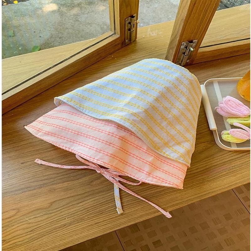 Striped Bucket Hat For Women Summer Sunscreen Big Brim Foldable Sun Cap Breathable Sunscreen Fisherman Hats Gifts