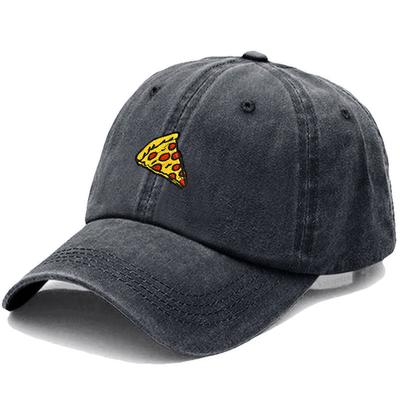Pizza Embroidered Baseball Caps for Men Women Retro Soft Washed Cotton Dad Hat Snapback Cap Wholesale Dropshipping