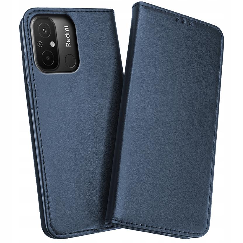 Case for Xiaomi Redmi 12C/Redmi 11a SMART MAGNETIC BOOK CASE NAVY BLUE + Glass