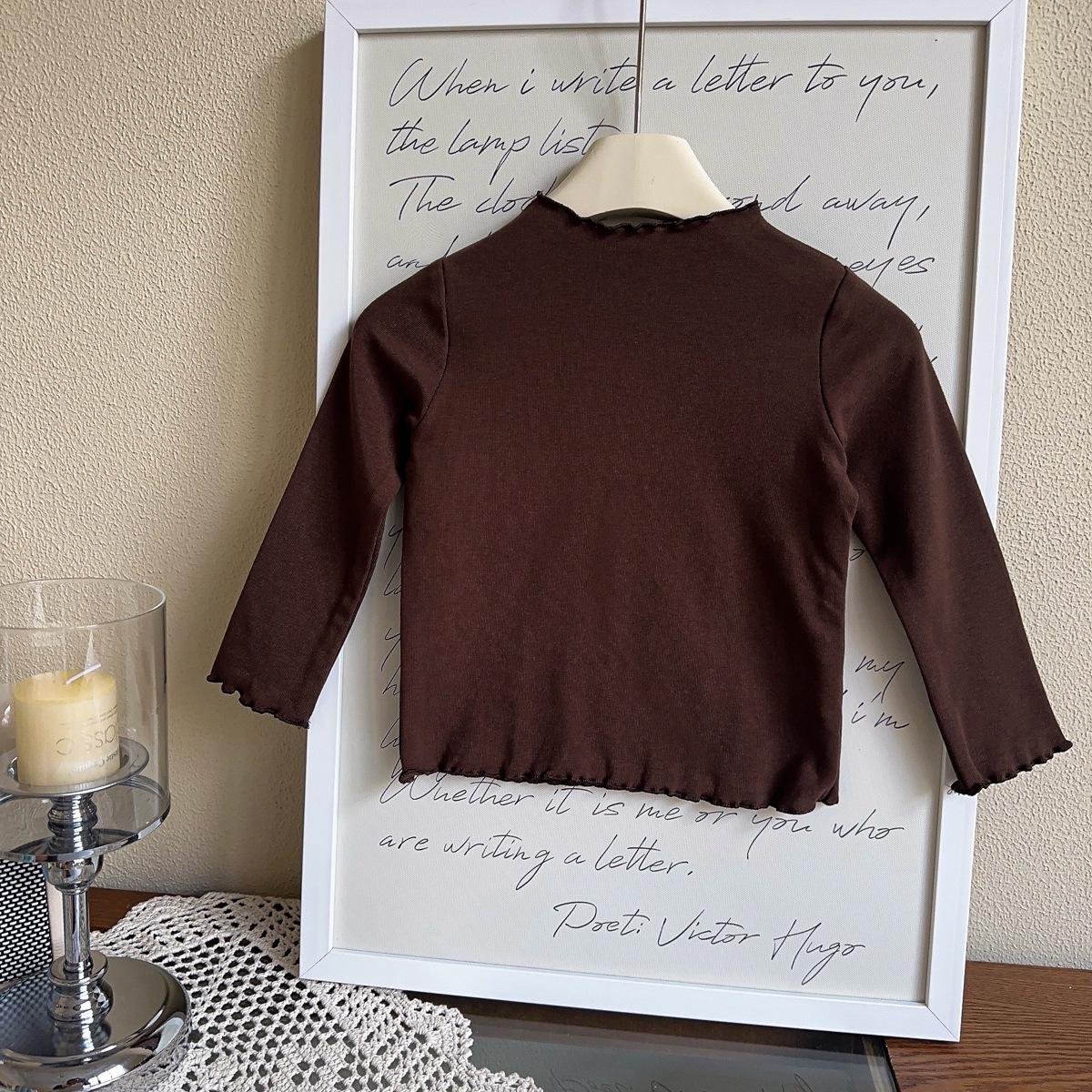 

Girls Long-Sleeve Soft Base Layer Tee - Versatile Solid Color for Autumn and Spring (AQA257) Size 110