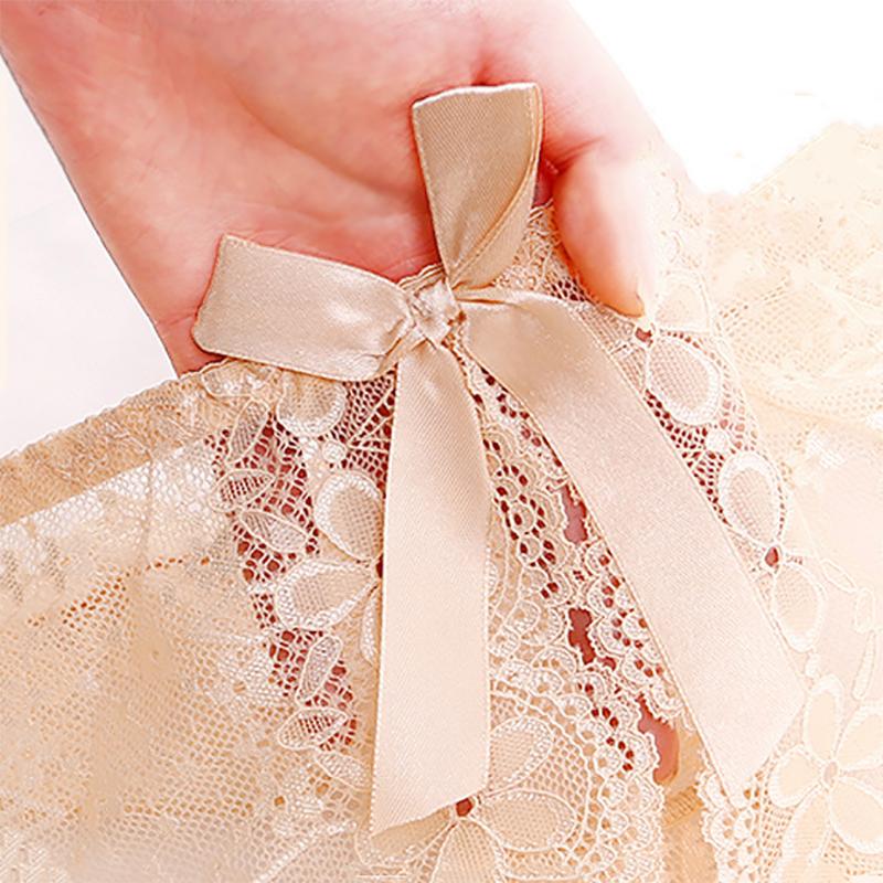 Floral Lace Panties for Women Open Crotch Free To Take Off Underwear Briefs Bow Tie Temptation Sexy Lingerie