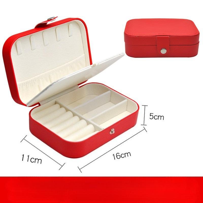 Portable Jewelry Storage Box Travel Organizer Jewelry Case Leather Storage Earrings Necklace Ring Jewelry Organizer Display