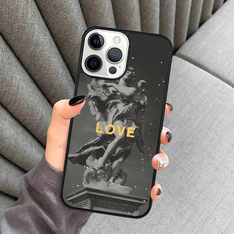 Plaster Statue Sculpture Quotes Phone Case For iPhone 17 Air 16 16e 15 13 14 Pro Max 11 12 Plus 2022 MAX Cover Coque