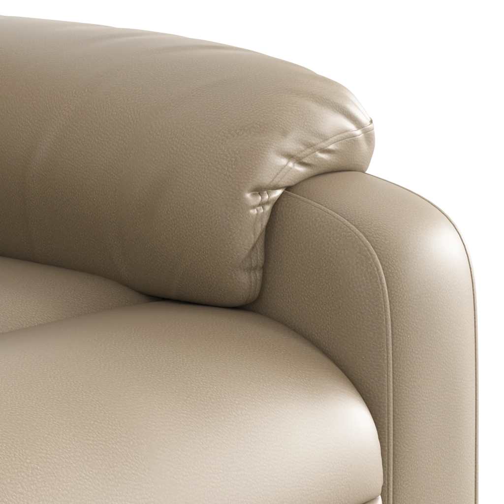 Recliner Chair with Lift Function Electric Cappuccino Faux Leather