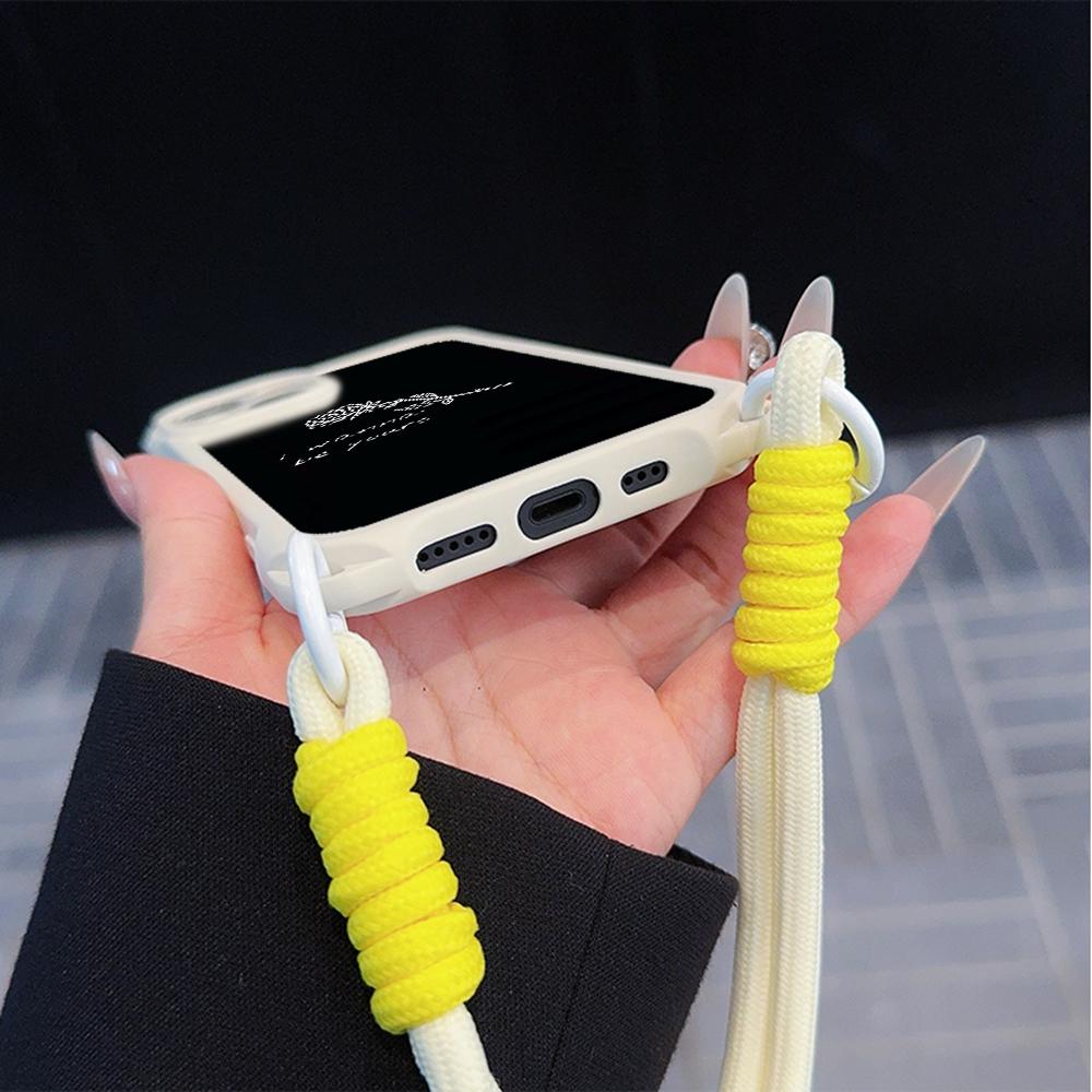 Ae79 Femme Framed Black Art Soft Phone Cases for iPhone 16 15 14 13 12 11 Pro Max 7 8 Plus XR XS with Wrist Strap Lanyard Corner Protection Back Cover