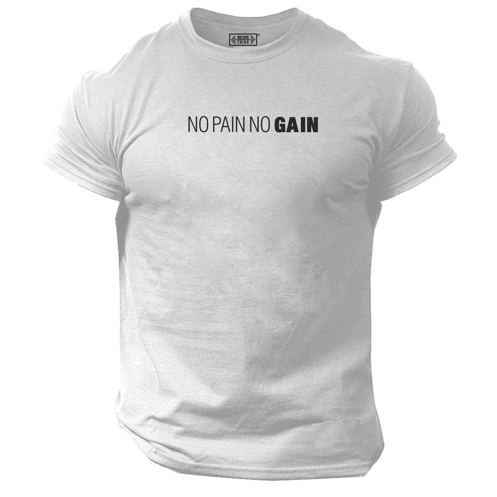 No Pain No Gain T-Shirt Fitnesskleidung Bodybuilding Training Workout Übung Top