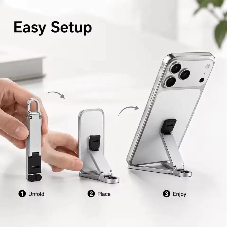 Xiaomi Foldable Keychain Phone Stand Multi-Angle Adjustable Lightweight For iPhone Samsung Universal Holder Triangle Bracket for Travel