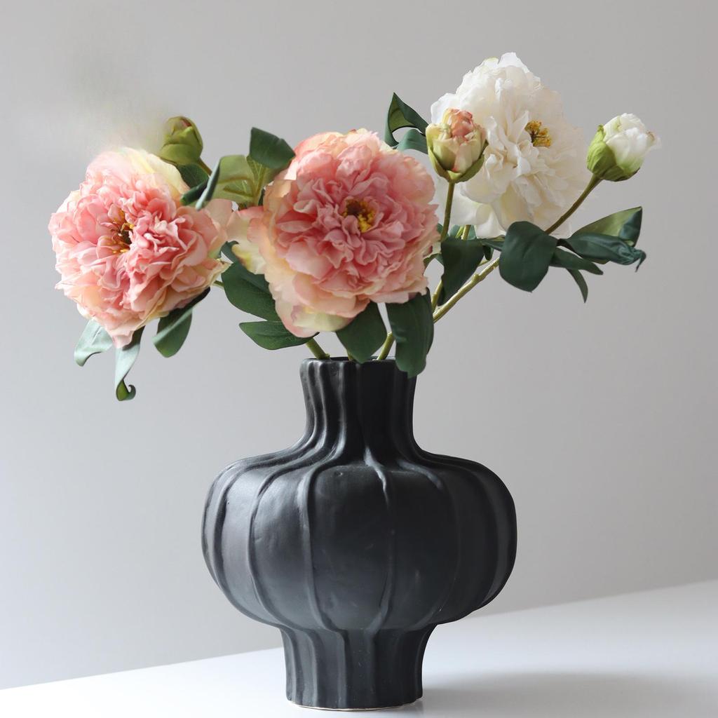High-Quality Burnt Edge Silk Peony - Artificial Flower for Home Decor & Photography