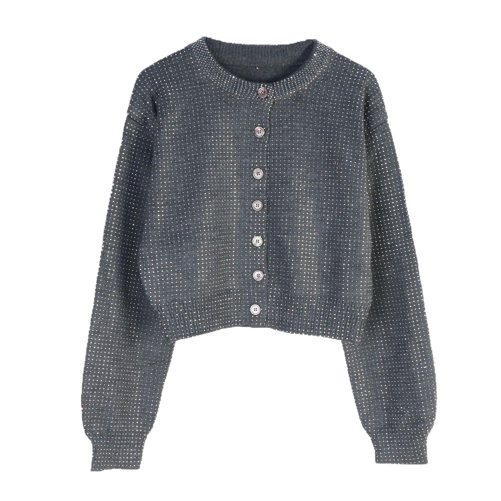 

Элегантный вязаный кардиган с длинным рукавом в корейском стиле для женщин: Осенне-зимняя мода светской львицы со стильными акцентами из горячей фиксации Medium