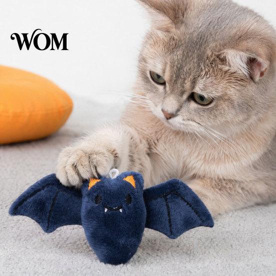Non-toxic Cat Chew Toy Halloween Theme Toy, Soft Ghost Bat Pumpkin Plush Cute Stuffed for Indoor Cats Boredom Relief Pet