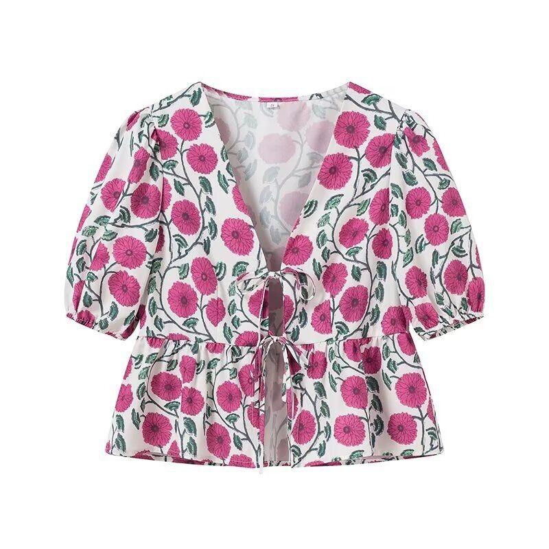 Jnleaog Spring New Arrival Women's Clothing Fashion Style French Fashion Design Print Shirt Printing Skirt Suit
