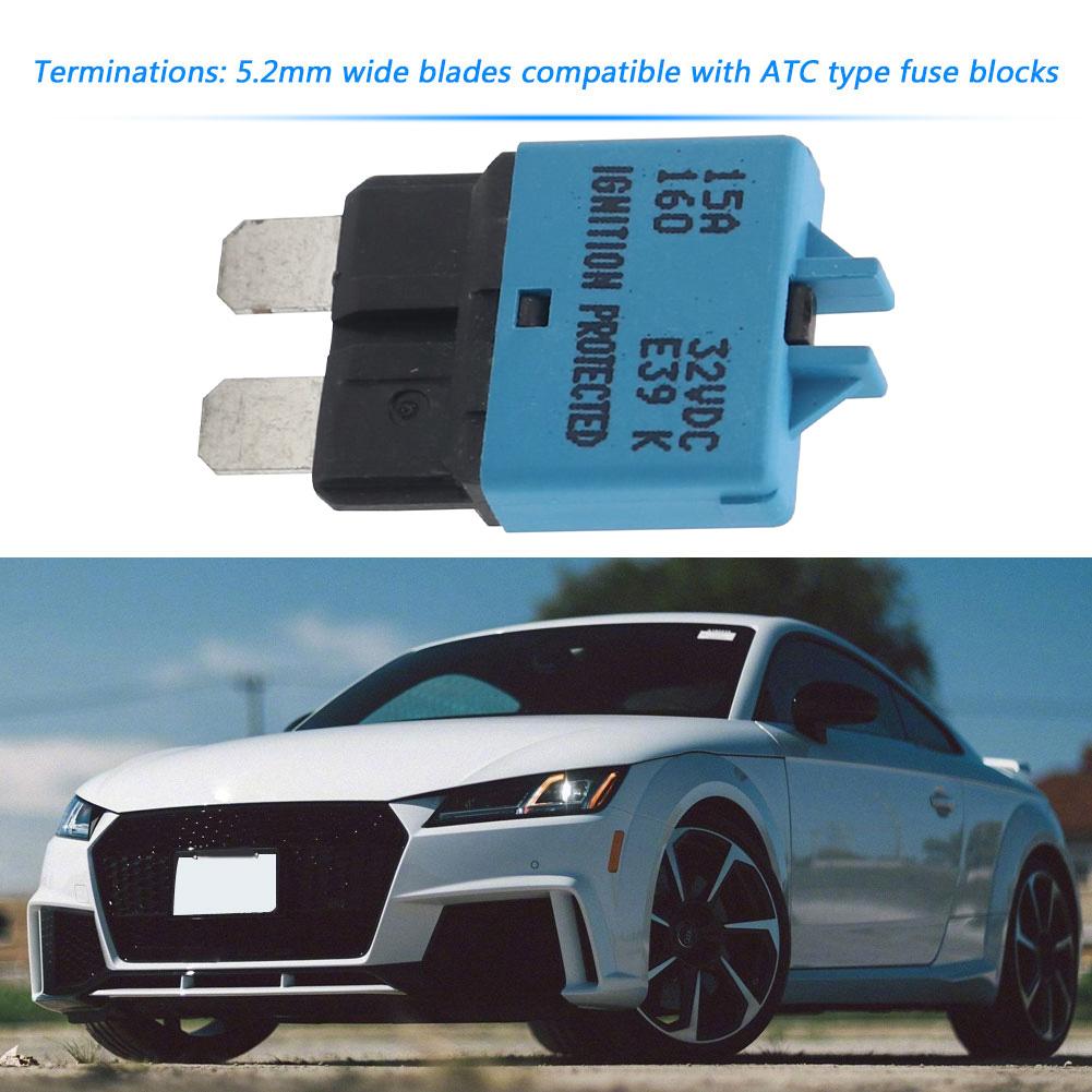 Siguranță cu întrerupător de circuit 15A ATC Siguranță lamelă 15A 28V DC ATC Întrerupător de circuit Resetare manuală Resetabil Marin Raliu Auto Barcă Accesorii auto
