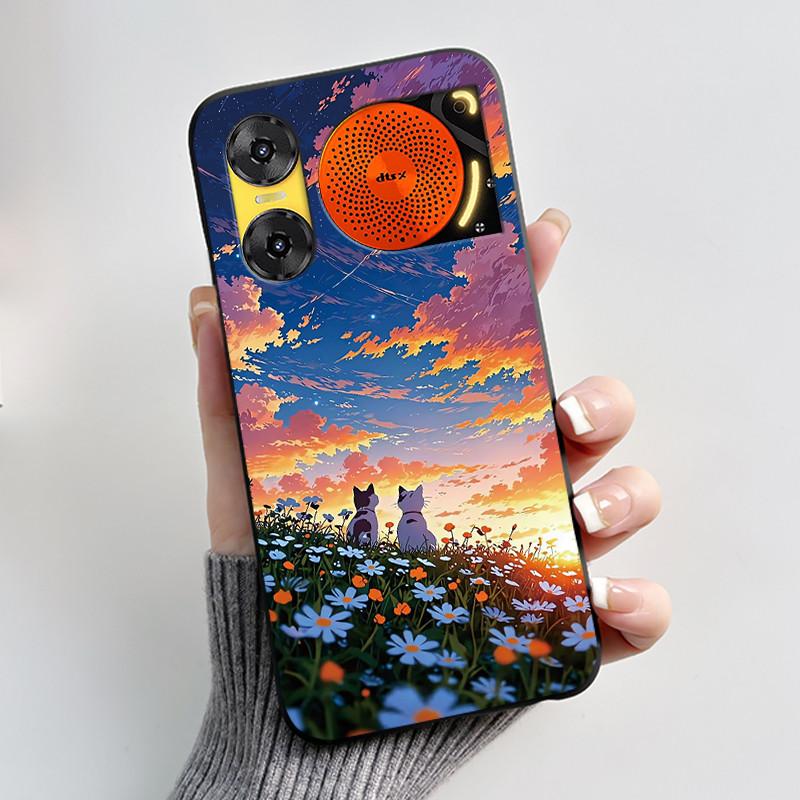 For ZTE Nubia Music 2 Case Cartoon Black Matte Silicone Soft Back Cover For Nubia Music2 Phone Cases 6.7" Protective Shell Z2460
