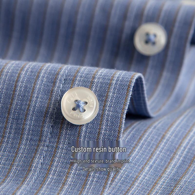 Shanshan Men's Long-Sleeve Linen Blend Breathable Shirt