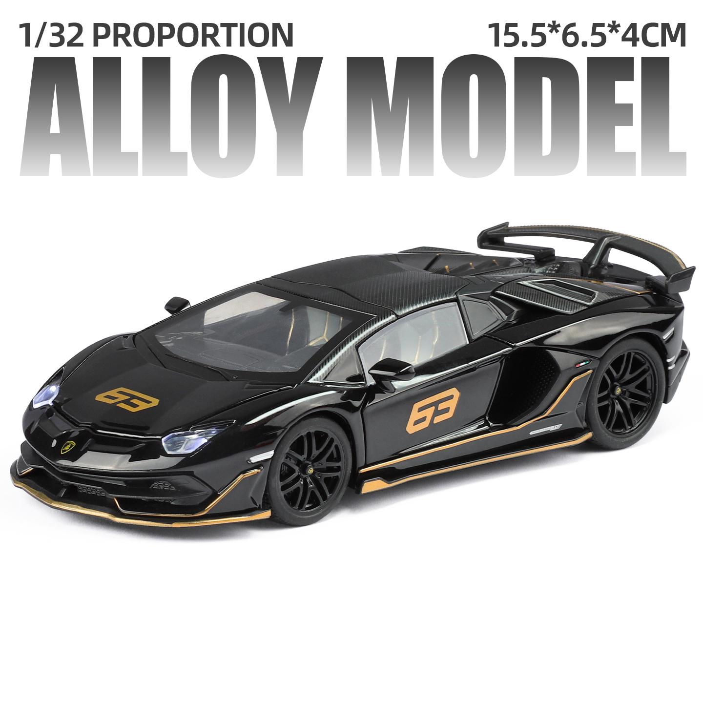 

1:32 Lamborghini Aventador SVJ63 Supercar Alloy Model Alloy Car Model Desktop Display Collectibles Ornaments Holiday Present Toy чёрный