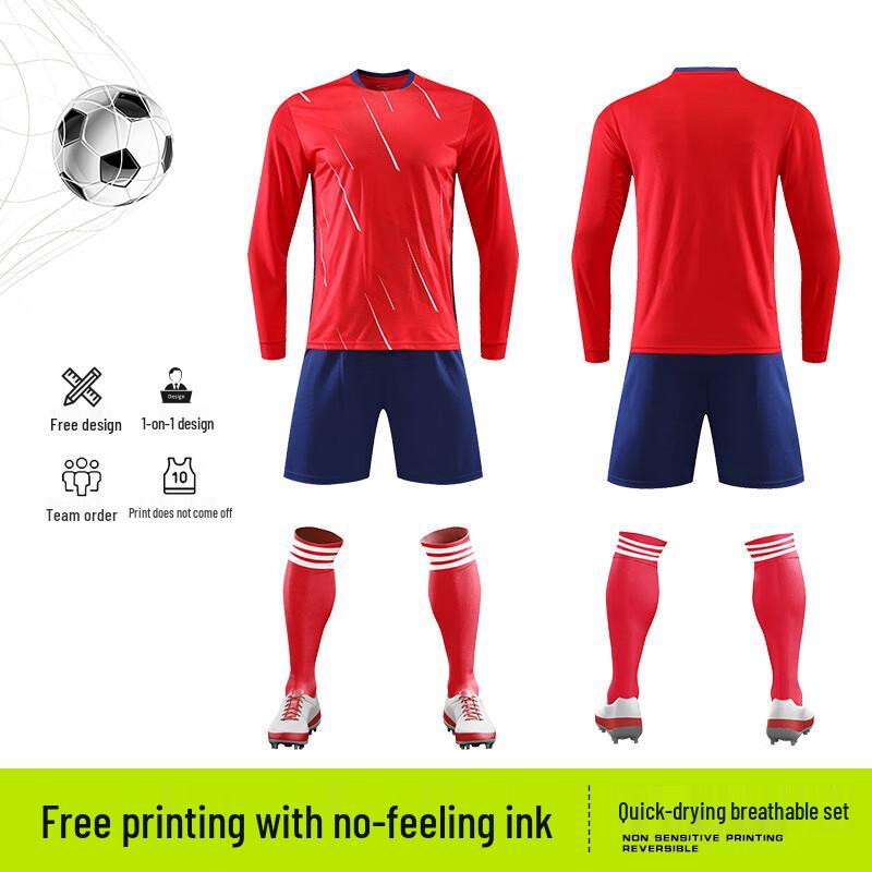 

Tongye Unisex Long Sleeve Quick-Dry Soccer Training Kit M