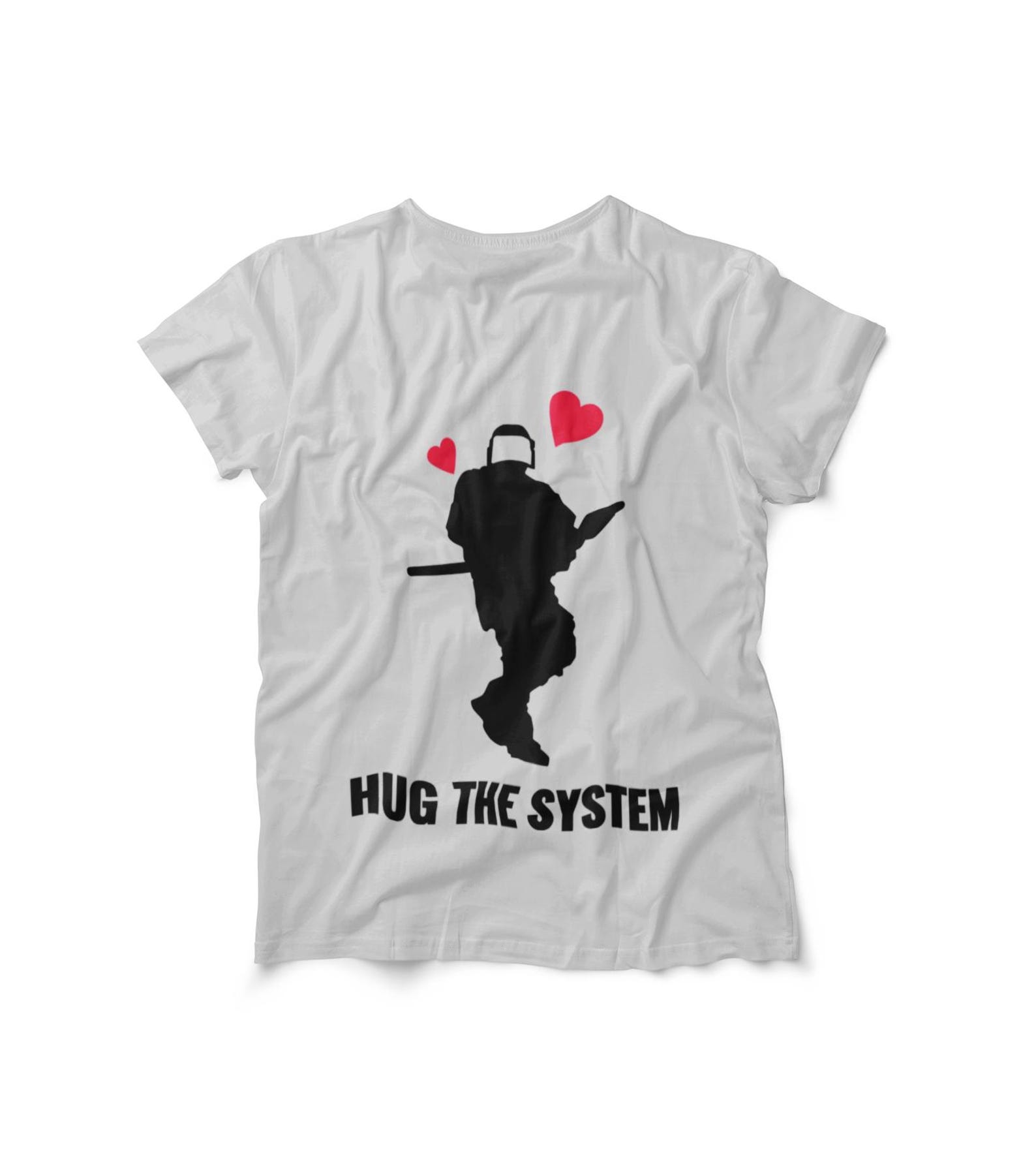 Relax and Hug the System - Positive Mindset Tee with Officer SilhouetteUnisex Softstyle T-Shirt S