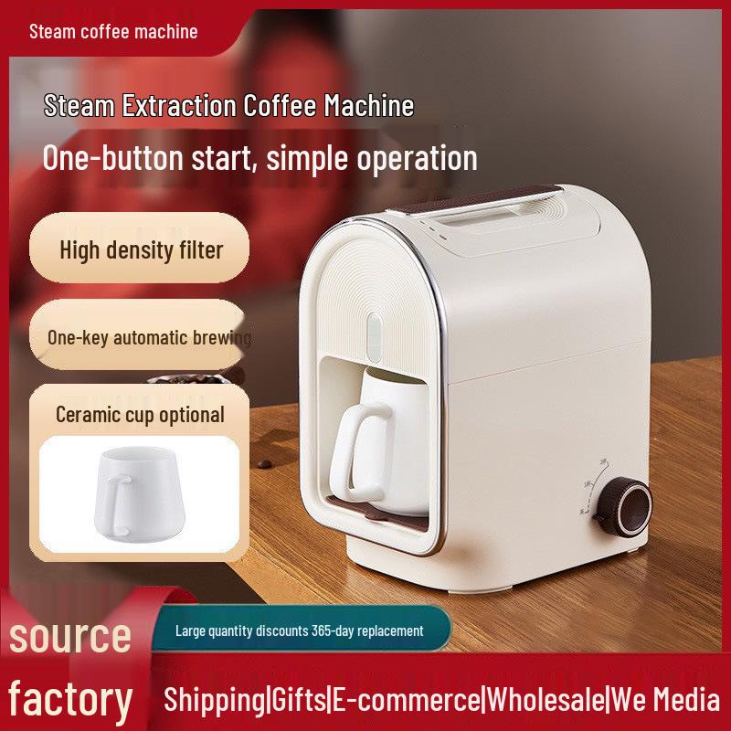 Compact Semi-Automatic Coffee Machine for Home and Office with American Hand-Ground Brewing, Italian Design – Ideal Gift