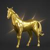 Gold-Toned Brass Horse Figurine Decorative Standing Sculpture Craft Piece