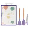 Ensemble de 4 ustensiles de cuisine et planche à découper Hermand Nolte Violet