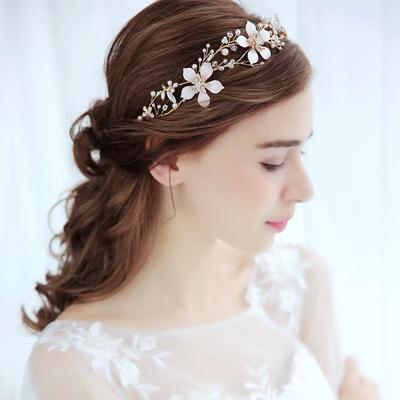 Vintage Gold Dinner Headband Hair Band Wedding Dress