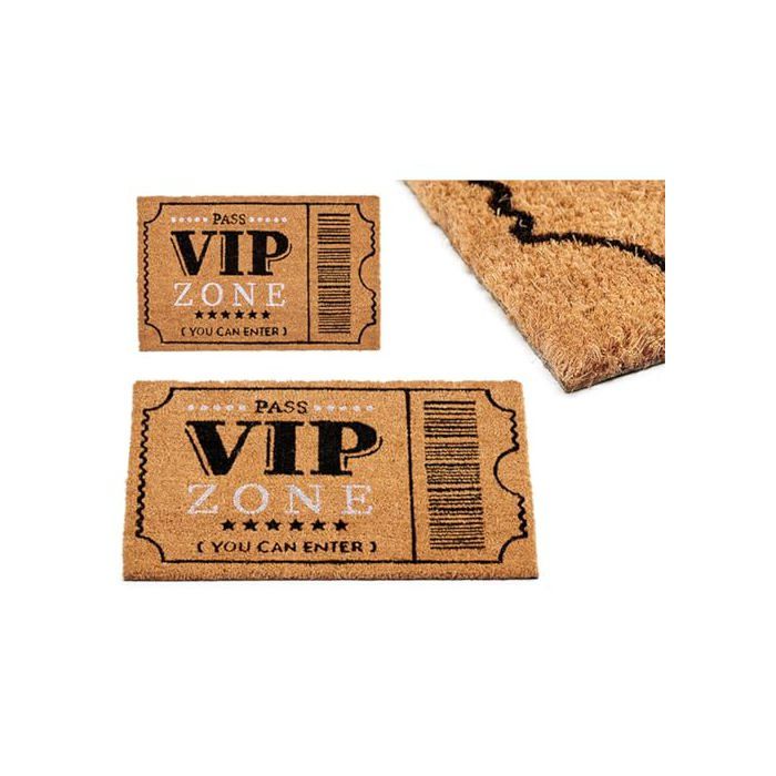 Paillasson fibre de coco - Gift Decor - Imprimé VIP - 60x40 cm - PVC - Lot de 10 - Résistant - Antidérapant