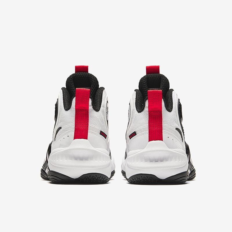 Anta Kids Asymmetrical 4.0 Comfortable Versatile Non-Slip Wear-Resistant Mid-Top Basketball Shoes Kids Basketball Shoes White Black 312431121-1