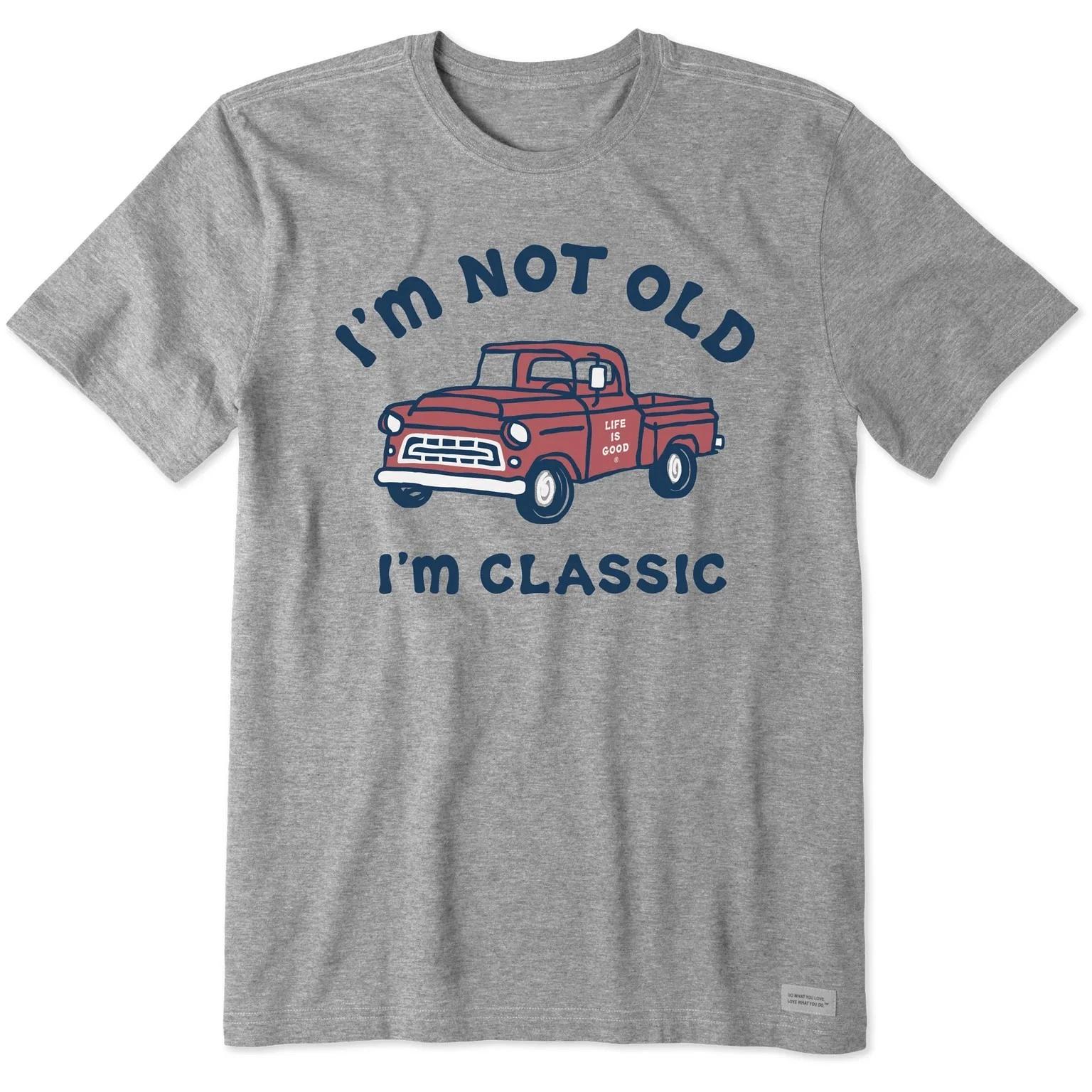 

Life is Good. Men s I m Classic Pickup Short Sleeve Crusher Tee, Heather Gray S
