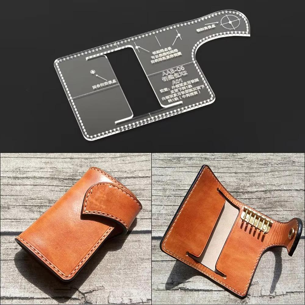 

Key Holder Leather Bag Wallet Making Acrylic Template Leather Craft DIY Pattern Tool Type A