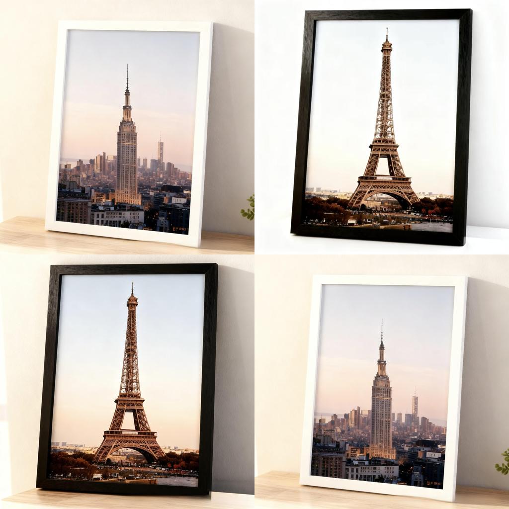 Moderner minimalistischer Fotorahmen mit handgefertigter Holzoberfläche für Wohnzimmerwanddeko