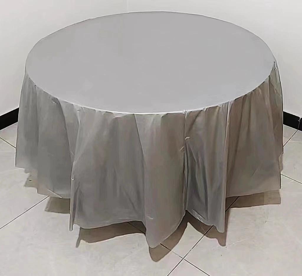 4er-Pack Premium Einweg-Plastiktischdecke 84" Runde Tischabdeckung für Geburtstage, Hochzeiten, Weihnachten, Jubiläen
