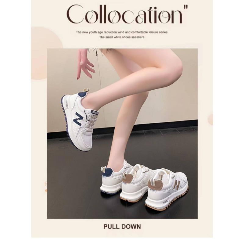 Damen Retro Netz-Sneaker Schnürer Plateau Freizeitschuhe Rutschfeste Laufschuhe