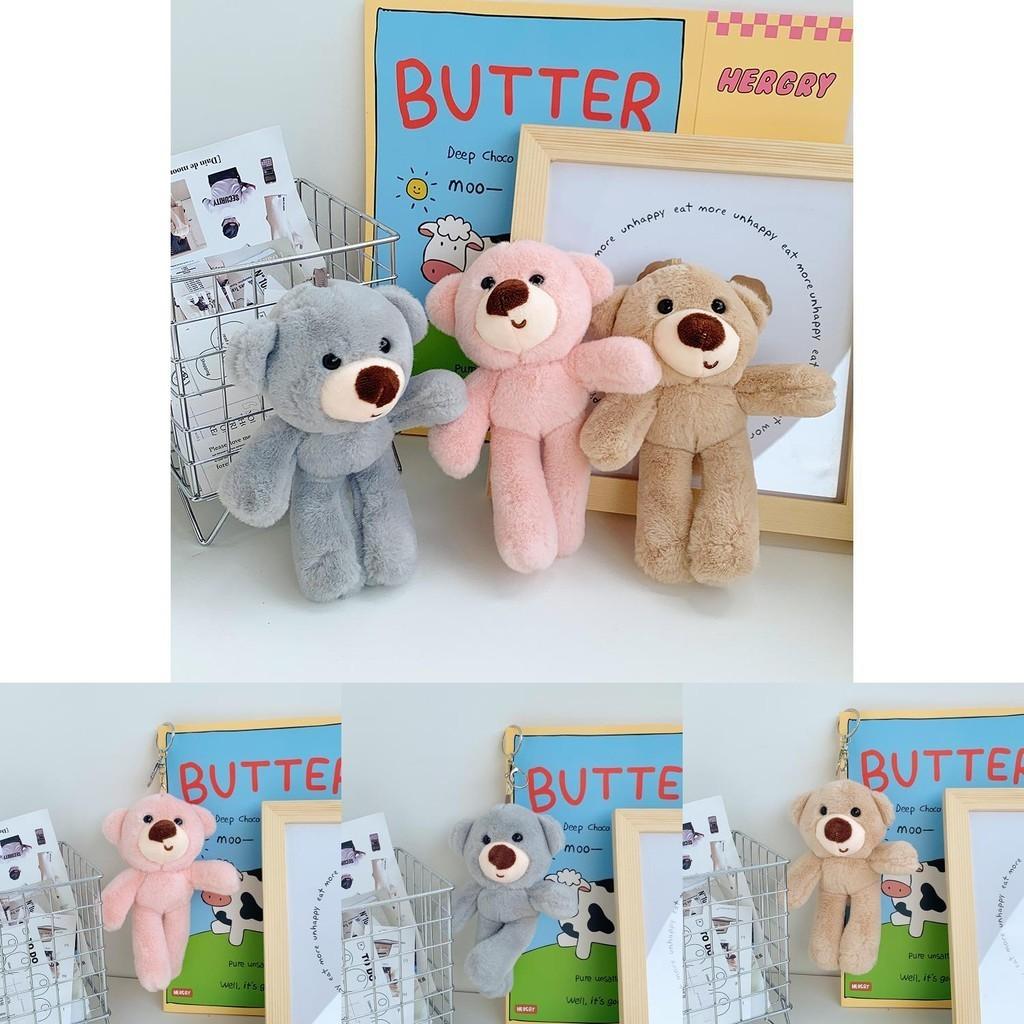 Adorable Plush Bear Keychain Soft Stuffed Animal Backpack Charm Toy For Kids And Adults