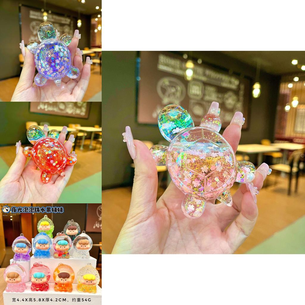 Velká zářící ve tmě třpytivá želva akrylová dekorace pro kreativní nápady na dárky a domácí expozici