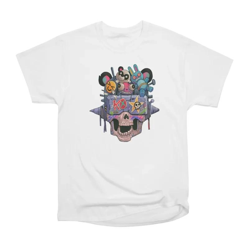 

Candy Skull Funny Retro Graphic Tee Double Sided Sweet Skull T-Shirt S разноцветный