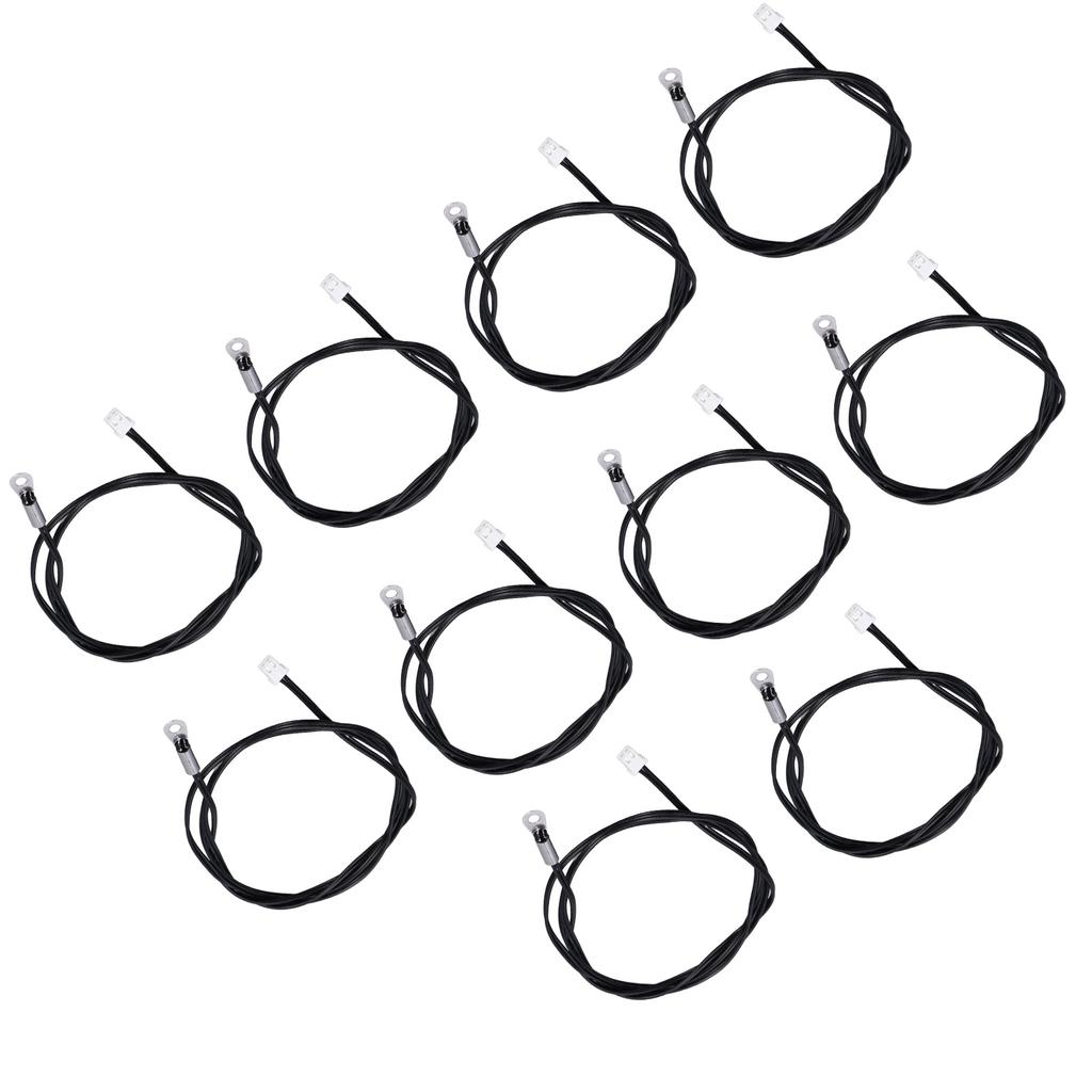 10Pcs NTC Thermistor Probe Temperature Sensor Round Lug Cold Pressed Terminal Connector 1meter