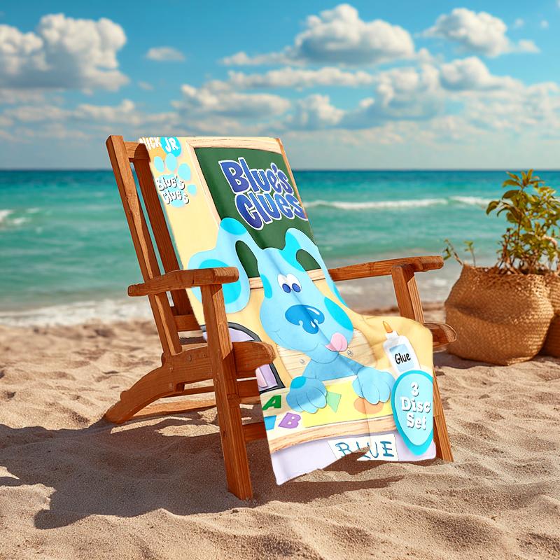1pc Pistas da Blue Blue’s Clues3 Beach Towel, Comfortable and Thick, and Swimming/Bath/Picnic/Camping Towel, Suitable for Seaside Beaches