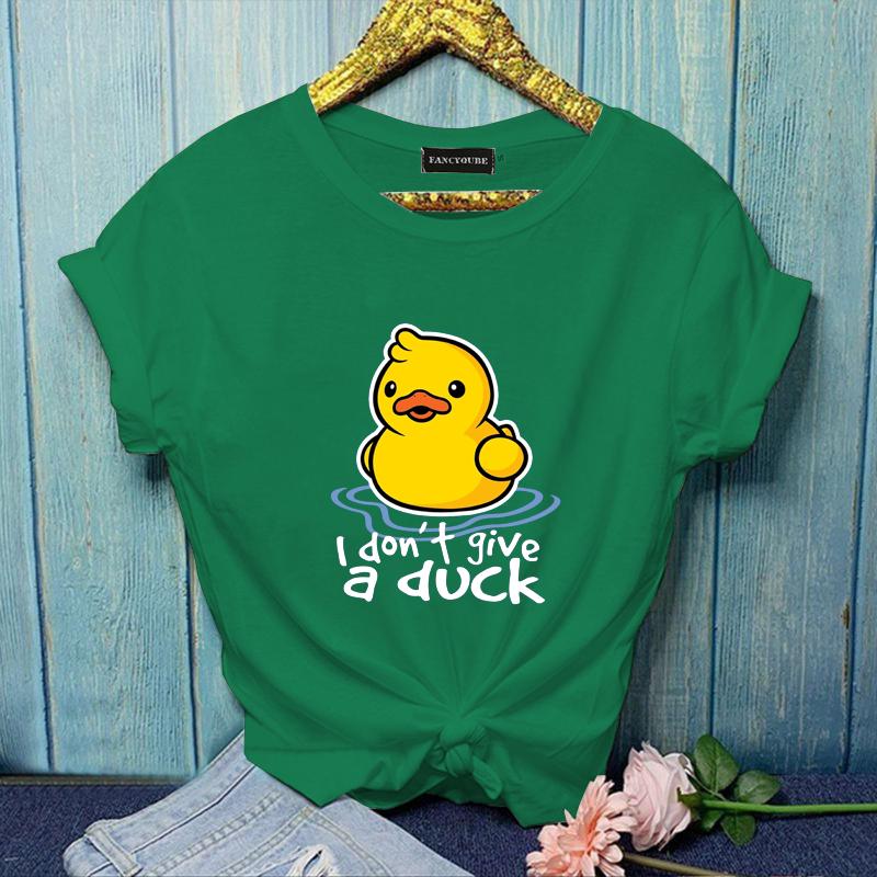 I don't give a duck T-shirt Women's Cute Duck T-shirt Duck T-shirt Summer T-shirt Tops