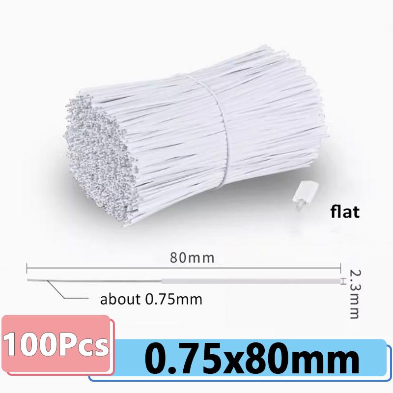 

100Pcs Gardening Cable Ties Reusable Oblate Iron Wire Flower Plant Climbing Vines Multifunction Coated Fix Strings Twist Tie 100Pcs
