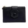 Women's Mini Bifold Wallet with Floral Design, Coin Purse, Large Capacity, Card Slots, Compact (Black)