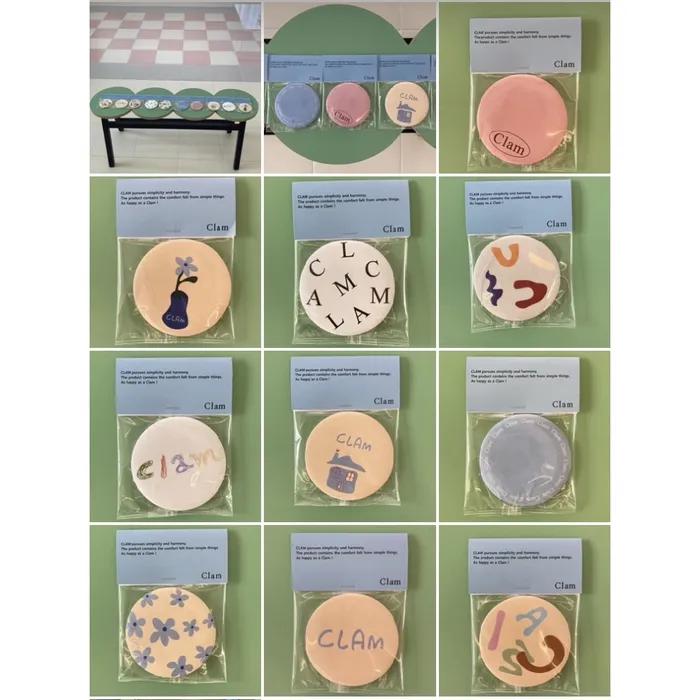 Clam Hand Mirror _ Logo Pink