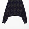 European and American Women's Diamond Pattern Knit Pilot Jacket Coat