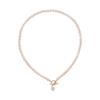 Collana O-ring Impreziosita con Diamanti e Perle Finte - Stile Cool Catena a Collare di Perle ad Alto Contrasto