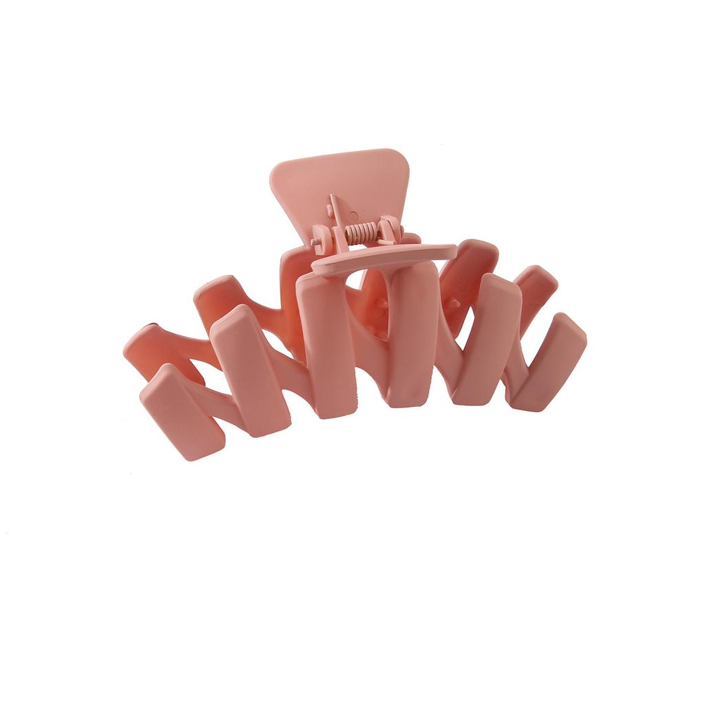 Fashionable N-shaped Large Frosted Spray-painted Plastic Hair Clip for Ladies' Hair